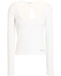 Patrizia Pepe - Ivory T-Shirt Polyester, Viscose, Elastane, Metal - Lyst