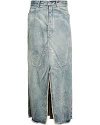 Rick Owens - Denim Skirt Cotton - Lyst
