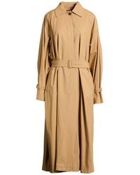 Max Mara - Sand Overcoat & Trench Coat Cotton, Elastane - Lyst