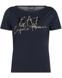 EA7 - Midnight T-Shirt Cotton, Elastane - Lyst