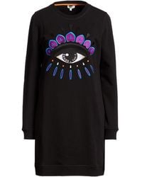 KENZO - Mini Dress Cotton, Elastane, Polyester - Lyst