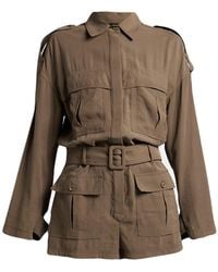 ANDAMANE - Military Playsuit Viscose, Polyester - Lyst