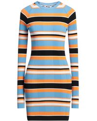 MSGM - Azure Mini Dress Viscose, Polyamide, Elastane - Lyst