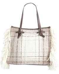 Gianni Chiarini - Cream Handbag Textile Fibers, Leather - Lyst