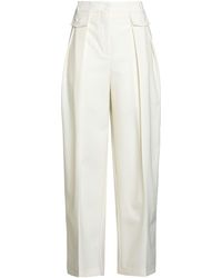 Semicouture - Ivory Pants Polyester, Virgin Wool, Elastane - Lyst