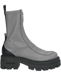 Sergio Rossi - Chunky Leather Ankle Boots - Lyst