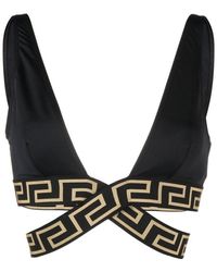 Versace - Top de bikini con detalle Greca - Lyst