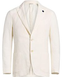 Lardini - Ivory Blazer Cotton, Linen, Elastane - Lyst