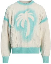Palm Angels - Cream Sweater Cotton, Polyamide, Polyester - Lyst
