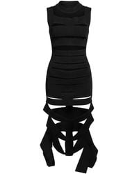 Mugler - Midi Dress Viscose, Polyamide, Elastane - Lyst
