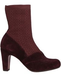 Chie Mihara - Burgundy Ankle Boots Leather, Textile Fibers - Lyst