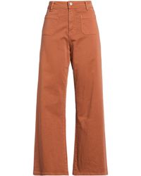 Please - Tan Jeans Cotton, Elastane - Lyst