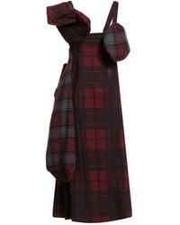 Yohji Yamamoto - Collections Burgundy Midi Dress Wool, Nylon, Acrylic, Polyester - Lyst