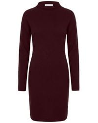 Helmut Lang - Burgundy Mini Dress Merino Wool, Polyamide, Cashmere, Elastane - Lyst