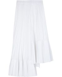 Brunello Cucinelli Falda a media pierna - Blanco