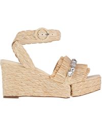 Womens Shoes Heels Wedge sandals Paloma Barceló Paloma Barceló Other Materials Wedges in Beige Natural 