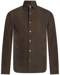 Canali - Dark Shirt Cotton - Lyst