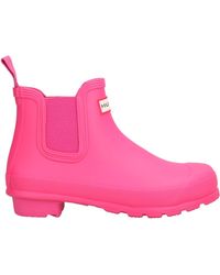 red hunter ankle boots