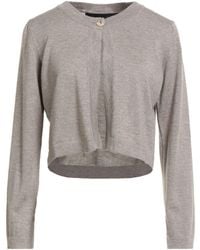 Messagerie - Taupe Cardigan Merino Wool, Cashmere, Silk - Lyst