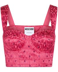 Moschino - Fuchsia Top Polyester, Cotton - Lyst