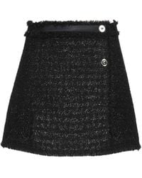 Versace - Vichy Tweed Wrap Mini Skirt - Lyst