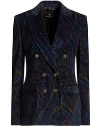 Etro - Midnight Blazer Cotton, Elastane - Lyst