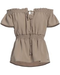 Guess - Khaki Top Polyester - Lyst