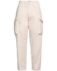 .., merci italia - Ivory Pants Cotton, Elastane - Lyst
