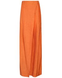 Alberta Ferretti - Pants Cupro, Linen, Cotton - Lyst