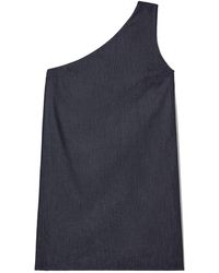 COS - One-shoulder Denim Mini Dress - Lyst