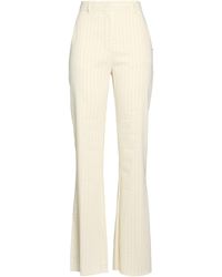 Sportmax - Cream Pants Ramie, Viscose, Elastane, Polyester - Lyst
