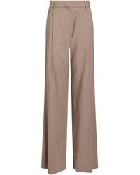 Marella - Khaki Pants Polyester, Viscose, Wool, Elastane - Lyst
