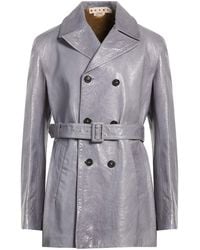 Marni - Overcoat & Trench Coat Leather - Lyst