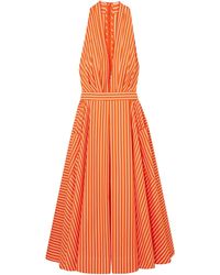 Sara Battaglia Midi Dress - Orange