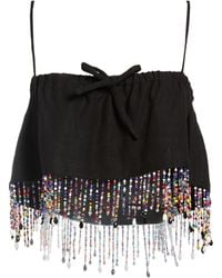 MSGM - Top Viscose, Linen - Lyst