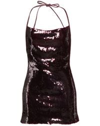 David Koma - Mini Dress Polyester, Polyamide, Leather - Lyst