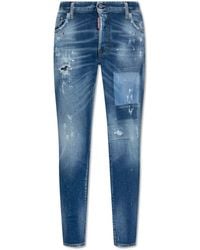 DSquared² - Jeans dritto con stampa vernice - Lyst