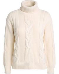 Herno - Ivory Turtleneck Wool, Cotton, Viscose - Lyst