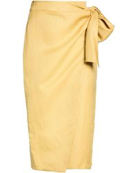 Max Mara - Mustard Midi Skirt Linen, Silk - Lyst