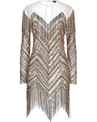 Elisabetta Franchi - Mini Dress Polyamide, Glass, Plastic - Lyst