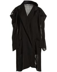 Yohji Yamamoto - Overcoat & Trench Coat Ramie, Hemp, Cotton - Lyst