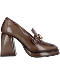 Emanuélle Vee - Khaki Loafers Leather - Lyst