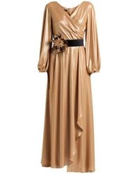 Hanita - H Couture Camel Maxi Dress Polyester - Lyst