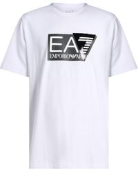 EA7 - T-Shirt Cotton, Elastane - Lyst