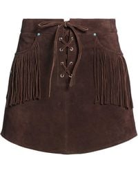 ARIZONA LOVE - Chocolate Mini Skirt Cow Leather - Lyst