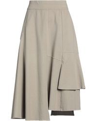 European Culture - Khaki Midi Skirt Cotton, Elastane - Lyst