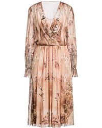 Alberta Ferretti - Blush Midi Dress Silk - Lyst