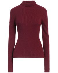 Jucca - Burgundy Turtleneck Wool, Viscose, Polyamide, Metal, Cashmere - Lyst