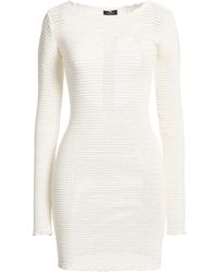 Elisabetta Franchi - Ivory Mini Dress Viscose, Polyamide - Lyst