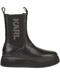 Karl Lagerfeld - Kreeper Karl Logo Midi Boots - Lyst